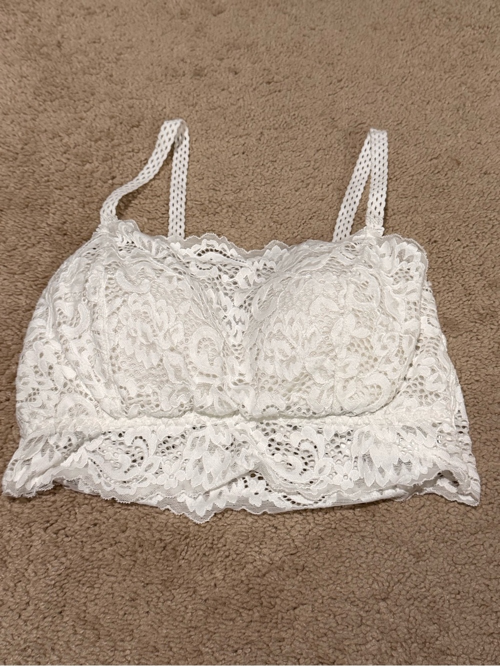 White Lace Crop Bralette Top